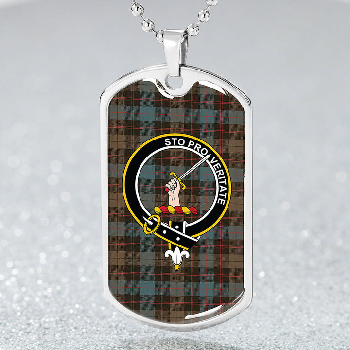 Guthrie Weathered Clan Badge Classic Tartan Dog Tag Necklace