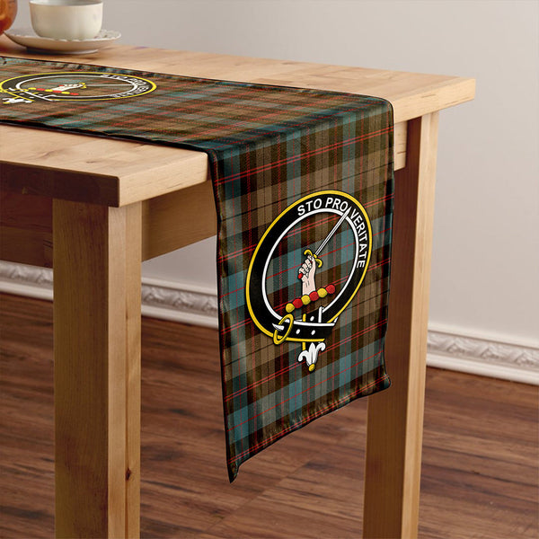 Guthrie Weathered Clan Badge Tartan Table Runner