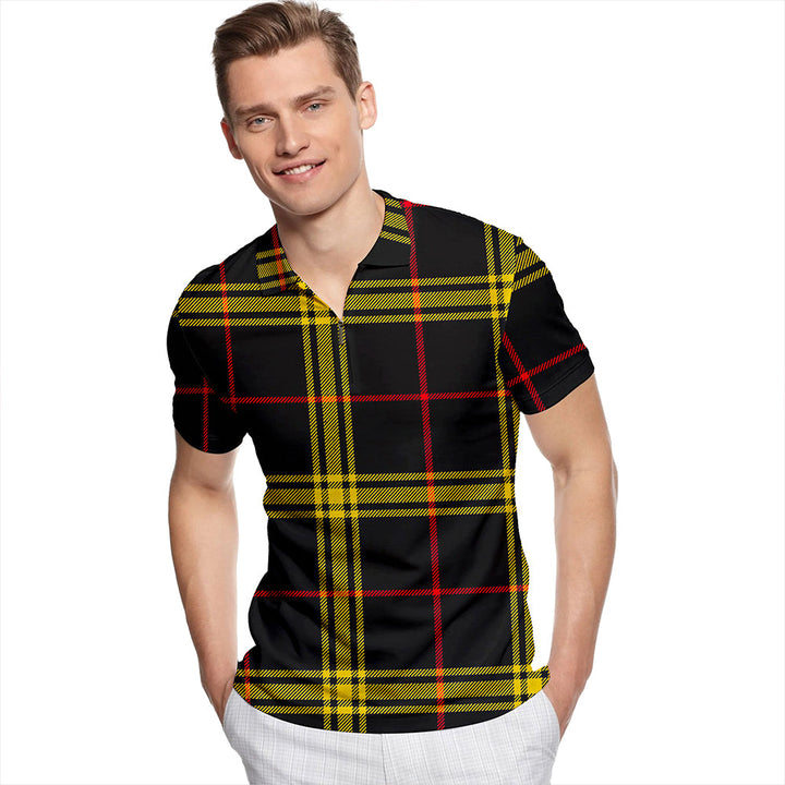 Gwyn (Gwynne) Modern Tartan Classic Lapel Zip Short Sleeve Polo