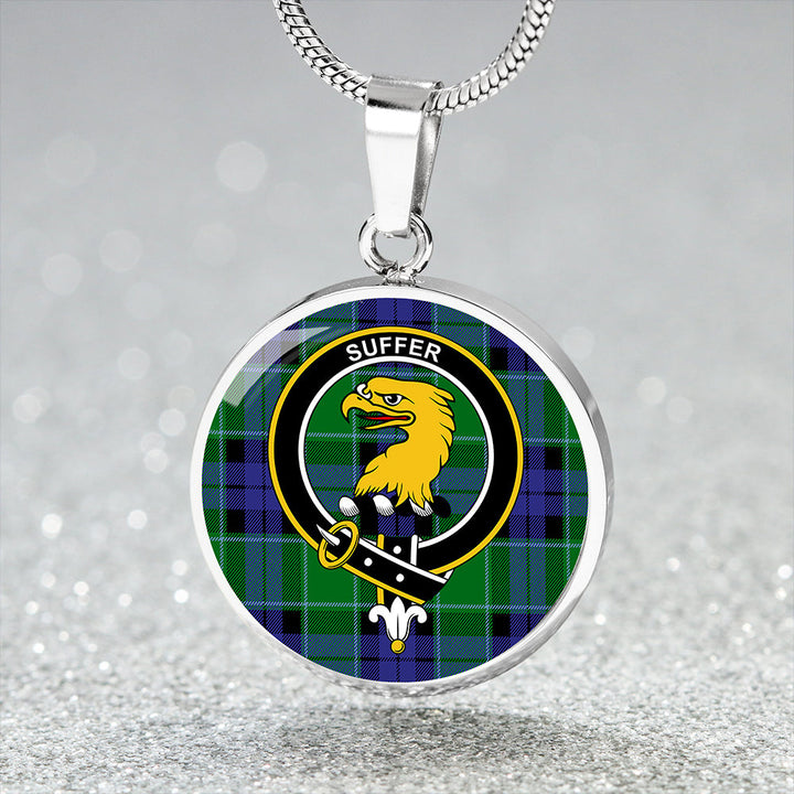 Haldane Clan Badge Tartan Classic Circle Necklace
