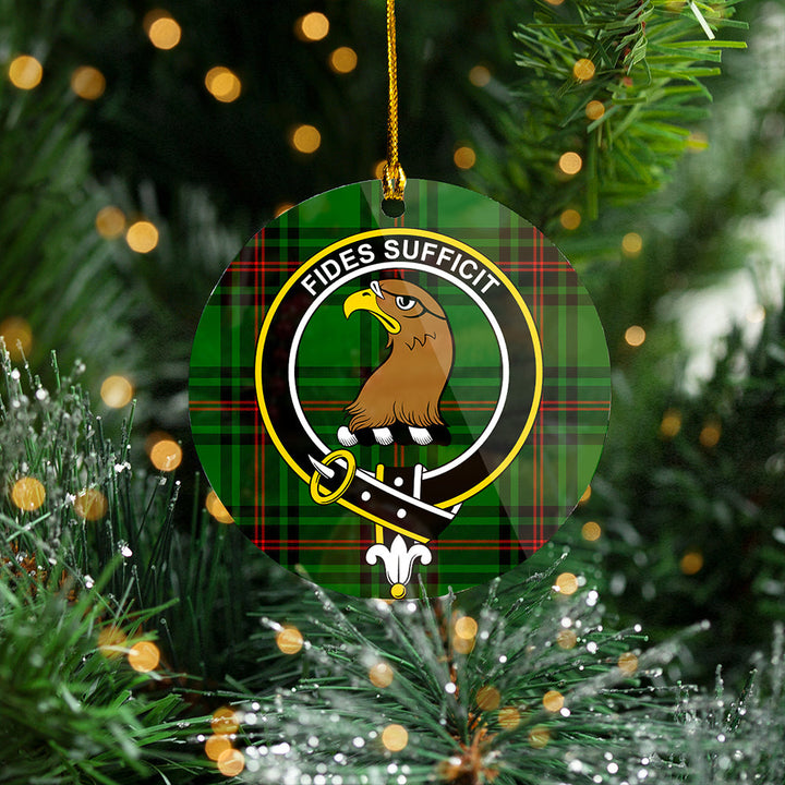 Halkett Clan Badge Tartan Plastic Christmas Ornaments