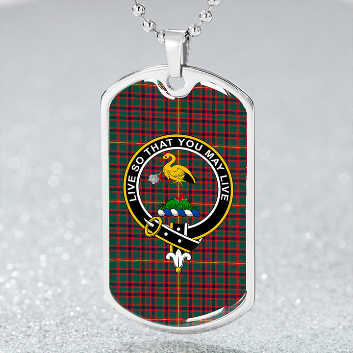Hall Modern Clan Badge Classic Tartan Dog Tag Necklace
