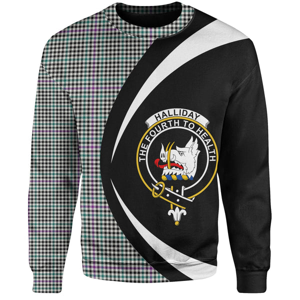 Halliday (Holliday) Modern Clan Badge Tartan Sweatshirt Circle Style Personalized