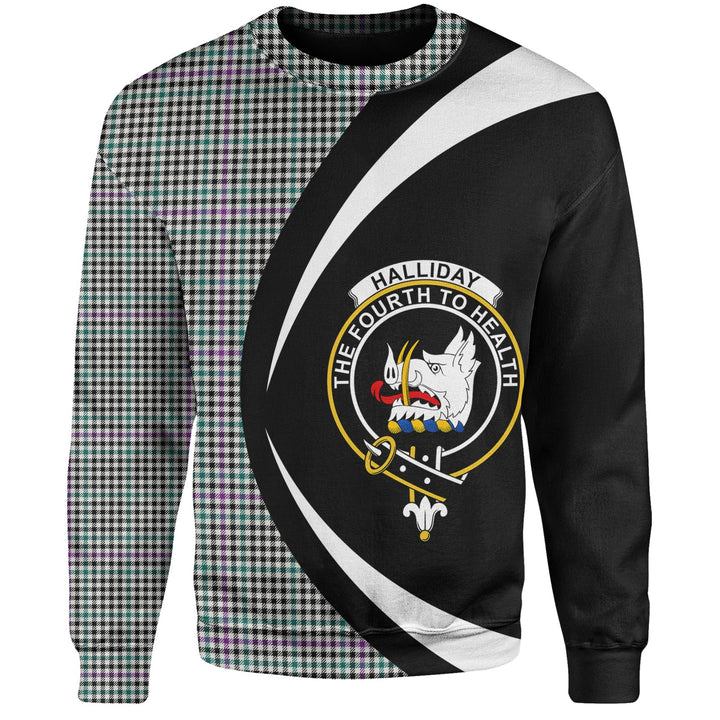Halliday (Holliday) Modern Clan Badge Tartan Sweatshirt Circle Style Personalized