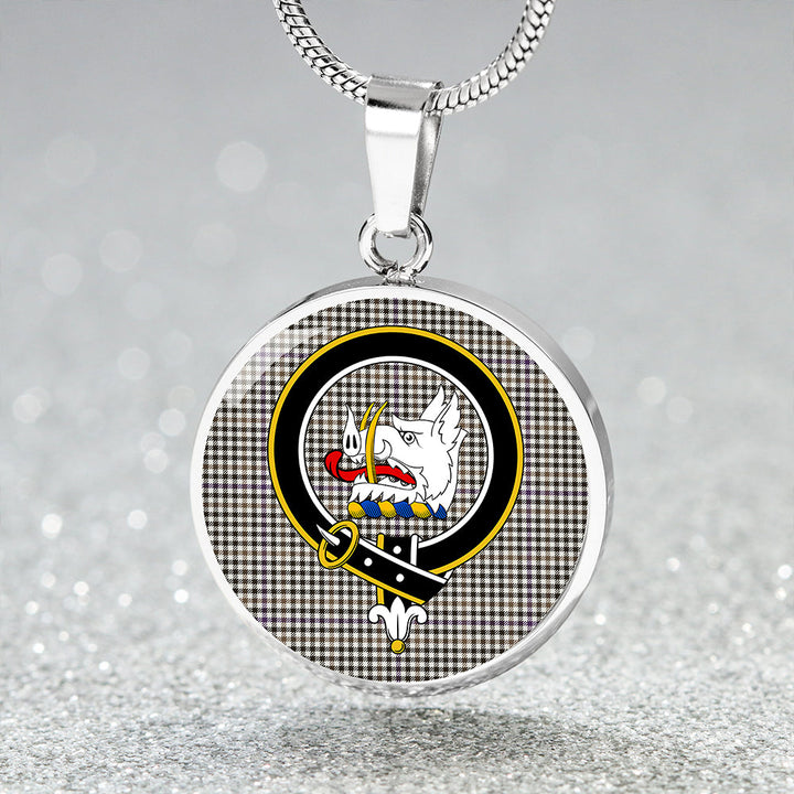 Halliday (Holliday) Weathered Clan Badge Tartan Classic Circle Necklace