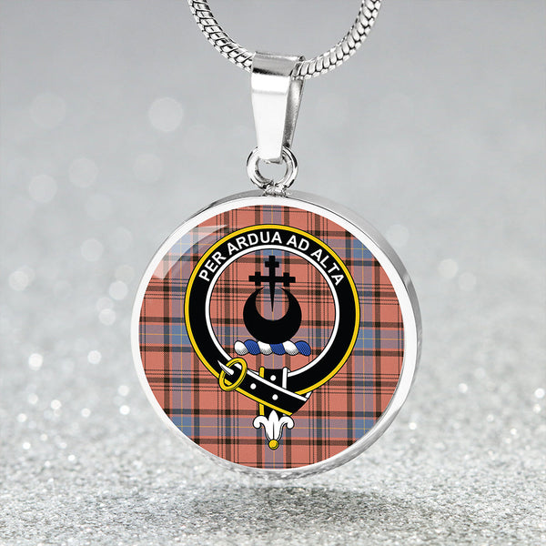 Hannay Dress (Haney Dress) Weathered Clan Badge Tartan Classic Circle Necklace