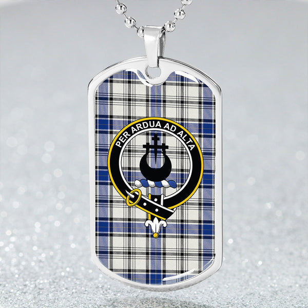 Hannay (Haney) (Hanna of Sorbie) Modern Clan Badge Classic Tartan Dog Tag Necklace