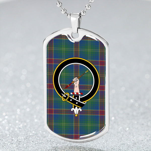 Hart Modern Clan Badge Classic Tartan Dog Tag Necklace