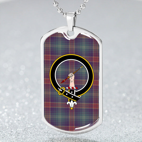 Hart Weathered Clan Badge Classic Tartan Dog Tag Necklace