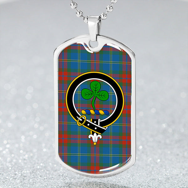 Harvey Ancient Clan Badge Classic Tartan Dog Tag Necklace