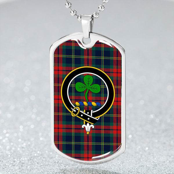 Harvey Modern Clan Badge Classic Tartan Dog Tag Necklace