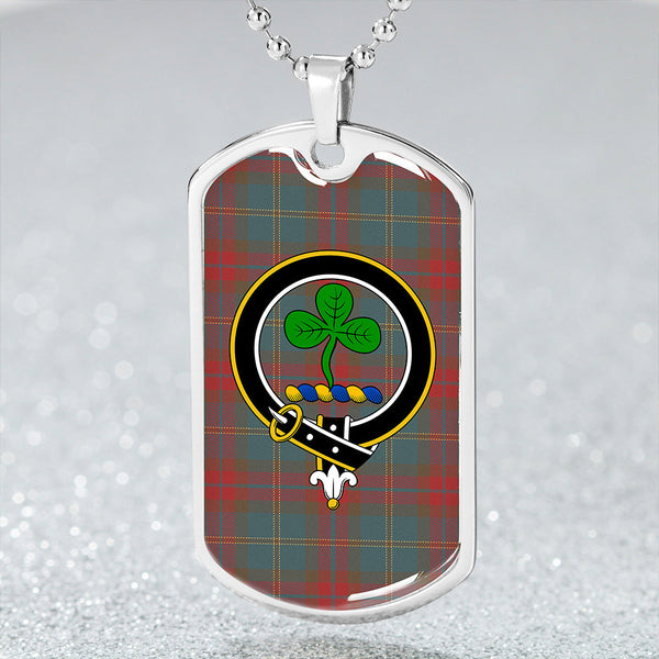 Harvey Weathered Clan Badge Classic Tartan Dog Tag Necklace