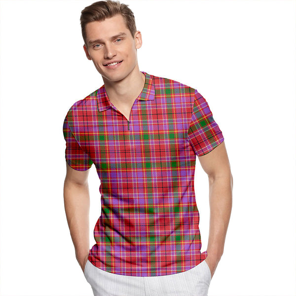 Haughdale Ancient Tartan Classic Lapel Zip Short Sleeve Polo