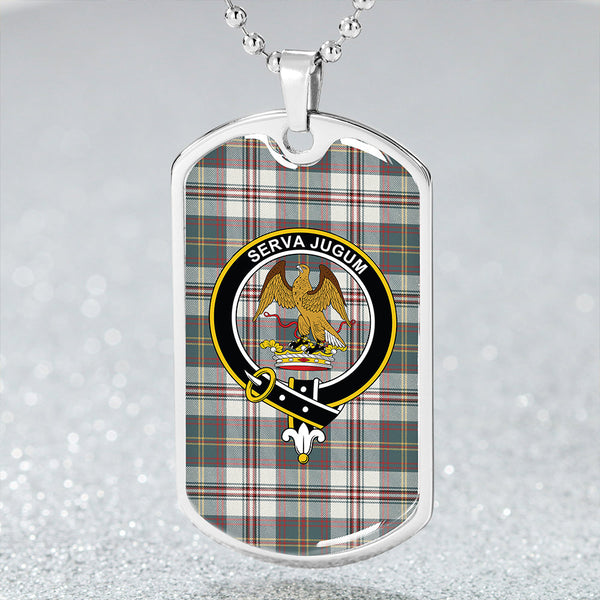 Hay Dress Weathered Clan Badge Classic Tartan Dog Tag Necklace