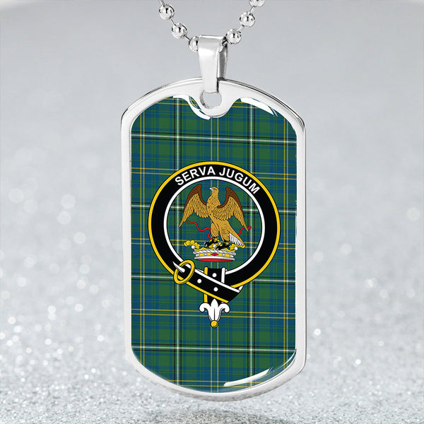 Hay Hunting Modern Clan Badge Classic Tartan Dog Tag Necklace