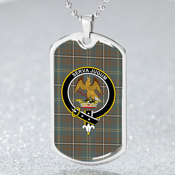 Hay Hunting Weathered Clan Badge Classic Tartan Dog Tag Necklace