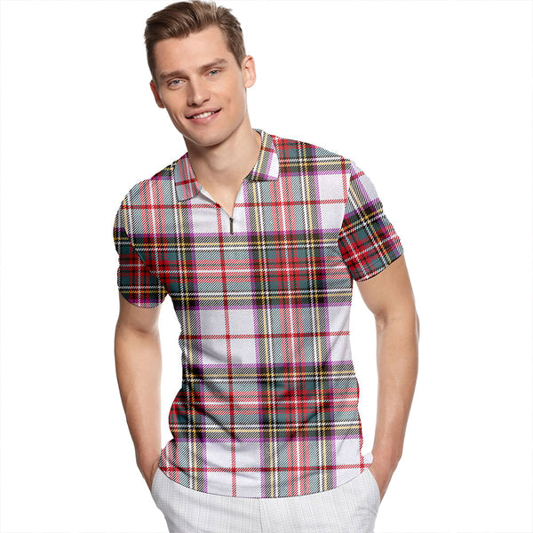 Hay #2 Weathered Tartan Classic Lapel Zip Short Sleeve Polo