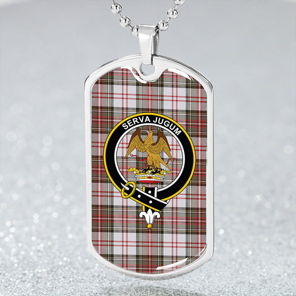 Hay #3 Weathered Clan Badge Classic Tartan Dog Tag Necklace