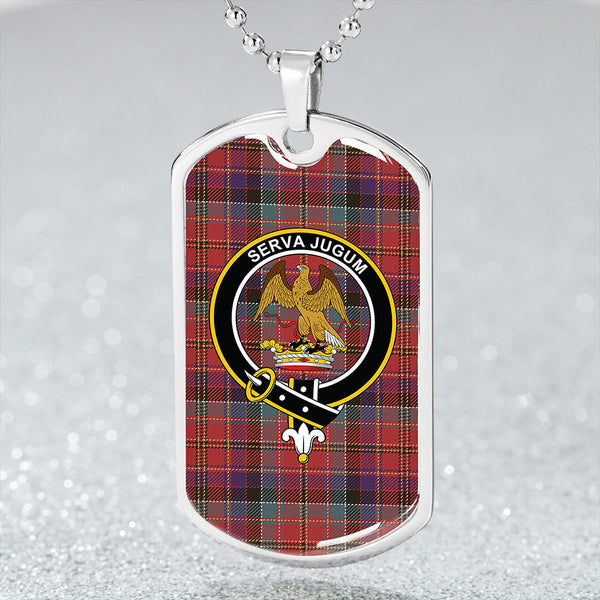 Hay and Leith Weathered Clan Badge Classic Tartan Dog Tag Necklace