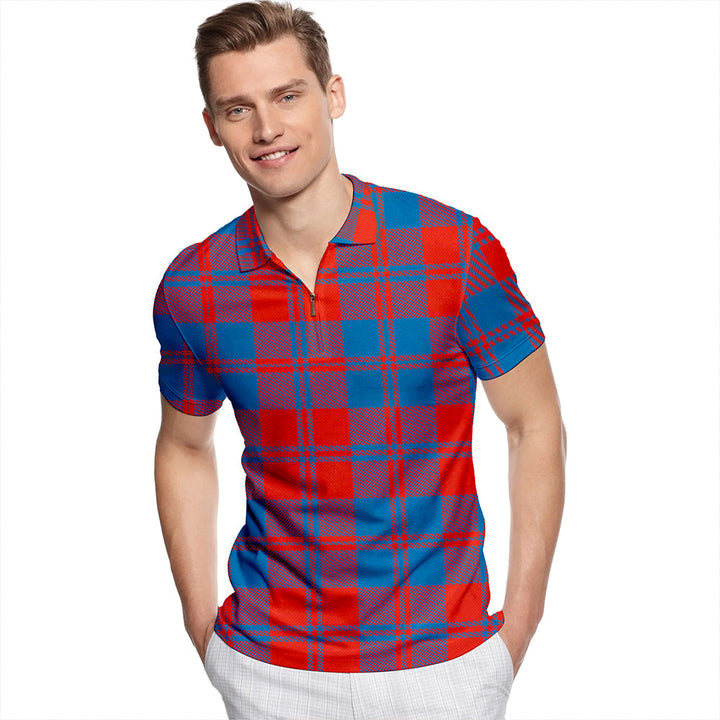 Hebrides #08 Ancient Tartan Classic Lapel Zip Short Sleeve Polo