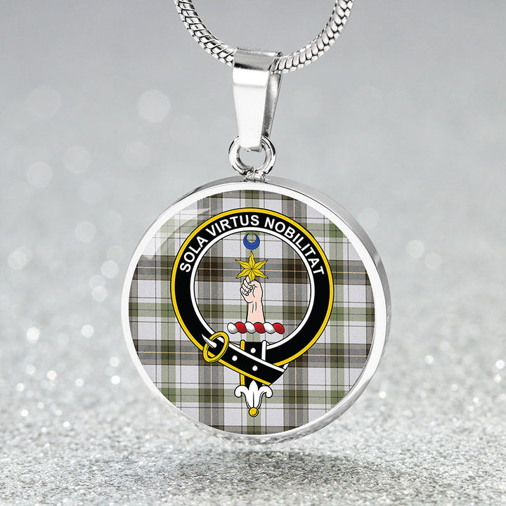 Henderson Dress #2 Weathered Clan Badge Tartan Classic Circle Necklace