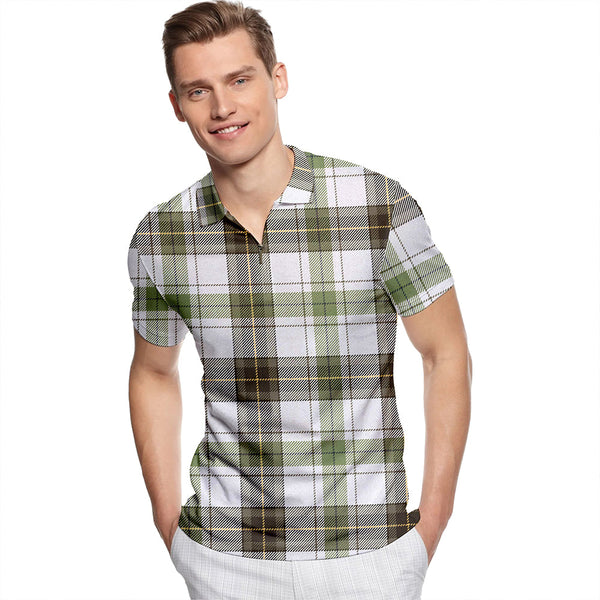 Henderson Dress #2 (MacKendrick Dress #2) Weathered Tartan Classic Lapel Zip Short Sleeve Polo