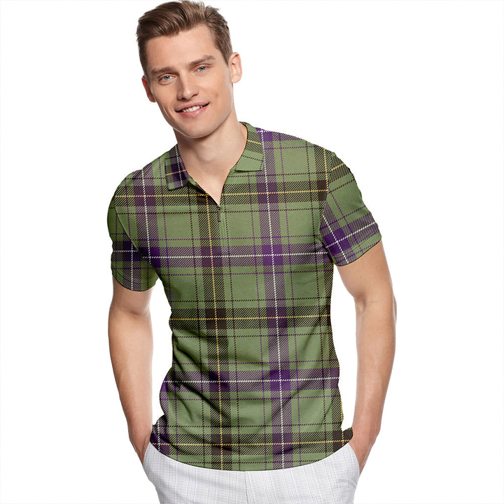 Henderson (MacKendrick) Weathered Tartan Classic Lapel Zip Short Sleeve Polo