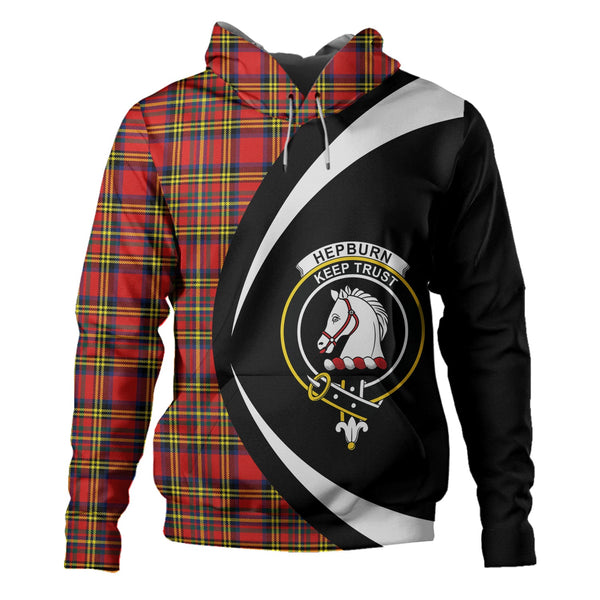 Hepburn Modern Clan Badge Tartan Hoodie Circle Style
