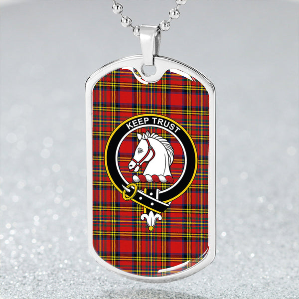 Hepburn Modern Clan Badge Classic Tartan Dog Tag Necklace