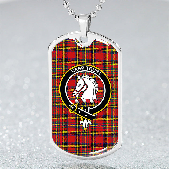 Hepburn Modern Clan Badge Classic Tartan Dog Tag Necklace