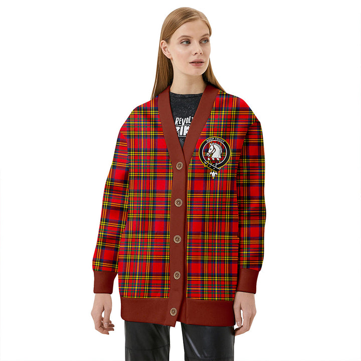 Hepburn Modern Clan Badge Tartan V-neck Cardigan