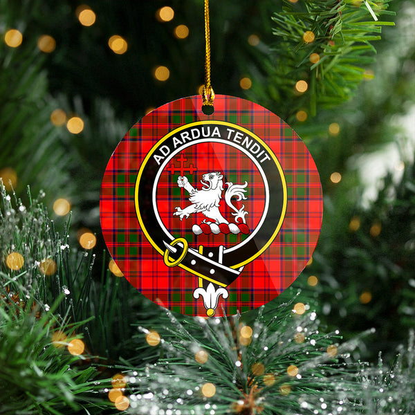 Heron Clan Badge Tartan Plastic Christmas Ornaments