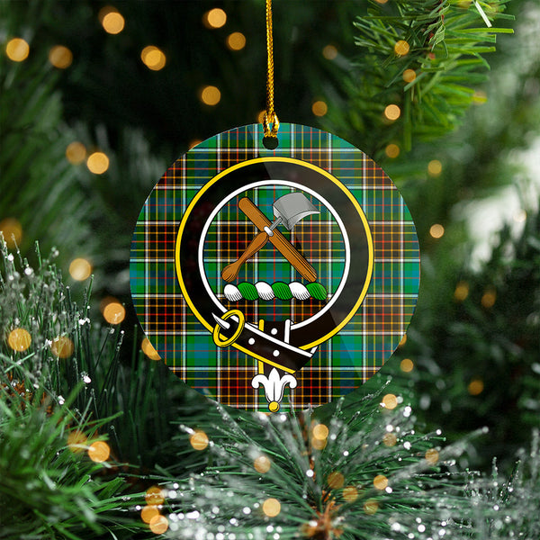 Hislop #2 Ancient Clan Badge Tartan Plastic Christmas Ornaments