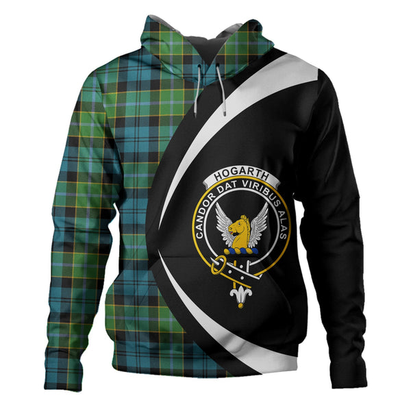 Hogarth Ancient Clan Badge Tartan Hoodie Circle Style