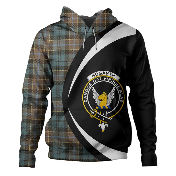 Hogarth Weathered Clan Badge Tartan Hoodie Circle Style