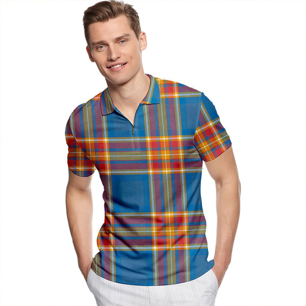 Holyrood Jubilee (Holyrood Heirloom Holyrood Gold) Ancient Tartan Classic Lapel Zip Short Sleeve Polo