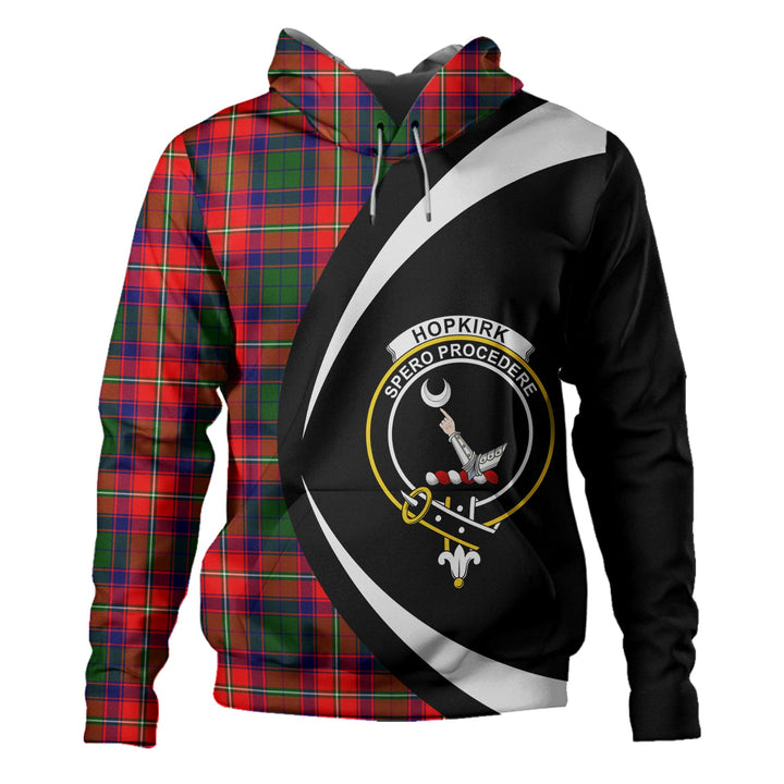 Hopkirk Clan Badge Tartan Hoodie Circle Style