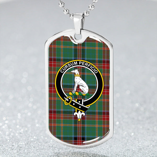 Hunter Old Modern Clan Badge Classic Tartan Dog Tag Necklace