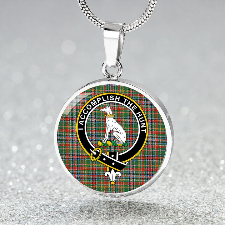 Hunter Old #3 (Michael Old #3) Ancient Clan Badge Tartan Classic Circle Necklace