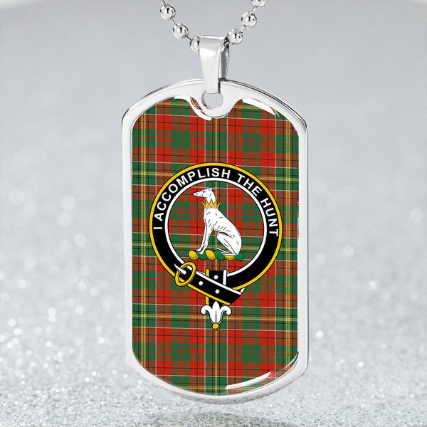 Hunter USA (Michael USA) Ancient Clan Badge Classic Tartan Dog Tag Necklace