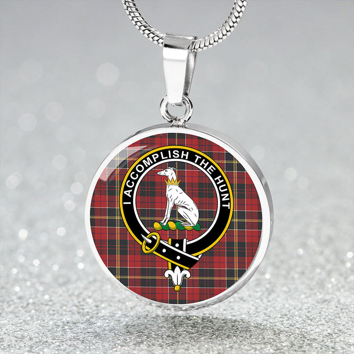 Hunter USA (Michael USA) Weathered Clan Badge Tartan Classic Circle Necklace