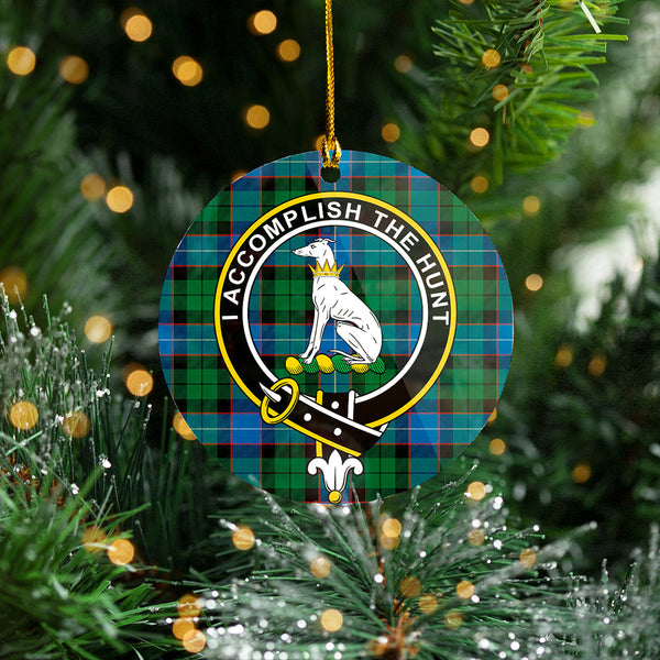 Hunter (Michael) Ancient Clan Badge Tartan Plastic Christmas Ornaments