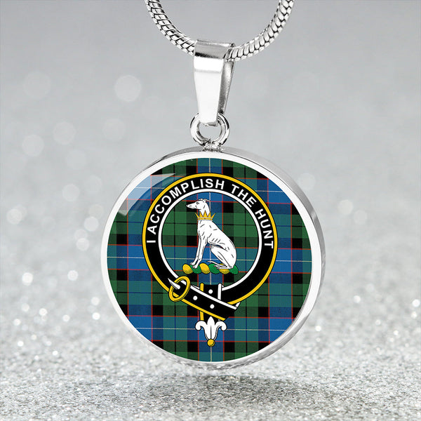 Hunter (Michael) Ancient Clan Badge Tartan Classic Circle Necklace