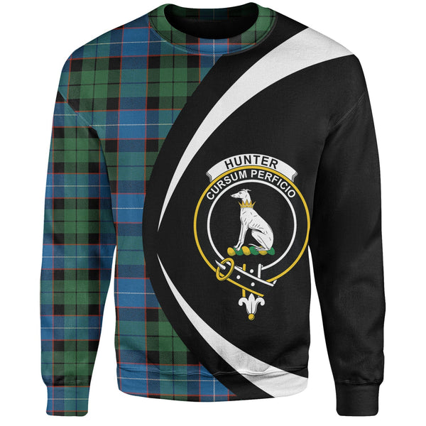 Hunter (Michael) Ancient Clan Badge Tartan Sweatshirt Circle Style Personalized