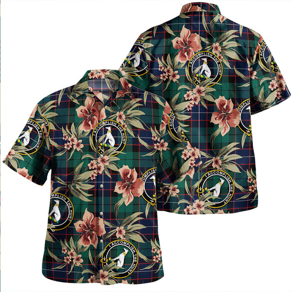 Hunter (Michael) Modern Clan Badge Tartan Aloha Hawaiian Shirt Tropical Old Style