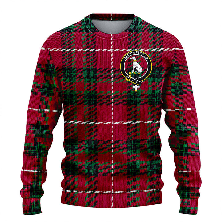 Hunter of Bute (Hunter Maroon) Modern Clan Badge Tartan Knitted Sweater