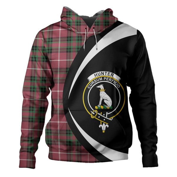 Hunter of Bute (Michael Maroon) Ancient Clan Badge Tartan Hoodie Circle Style