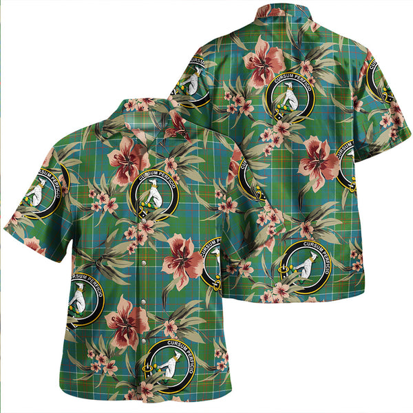 Hunter of Hunterston (Galbraith of Hunterston) Ancient Clan Badge Tartan Aloha Hawaiian Shirt Tropical Old Style