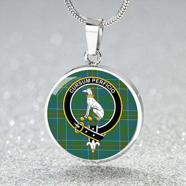 Hunter of Hunterston (Galbraith of Hunterston) Ancient Clan Badge Tartan Classic Circle Necklace