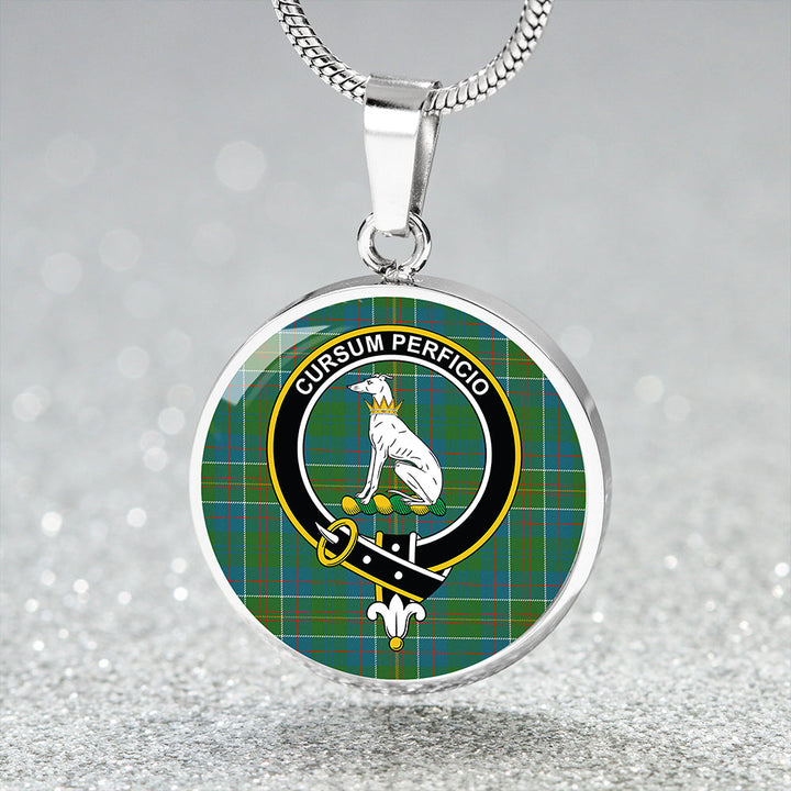 Hunter of Hunterston (Galbraith of Hunterston) Ancient Clan Badge Tartan Classic Circle Necklace